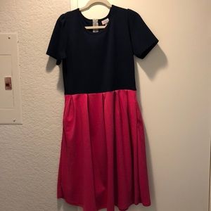 Hot Pink & Navy LulaRoe Amelia Dress